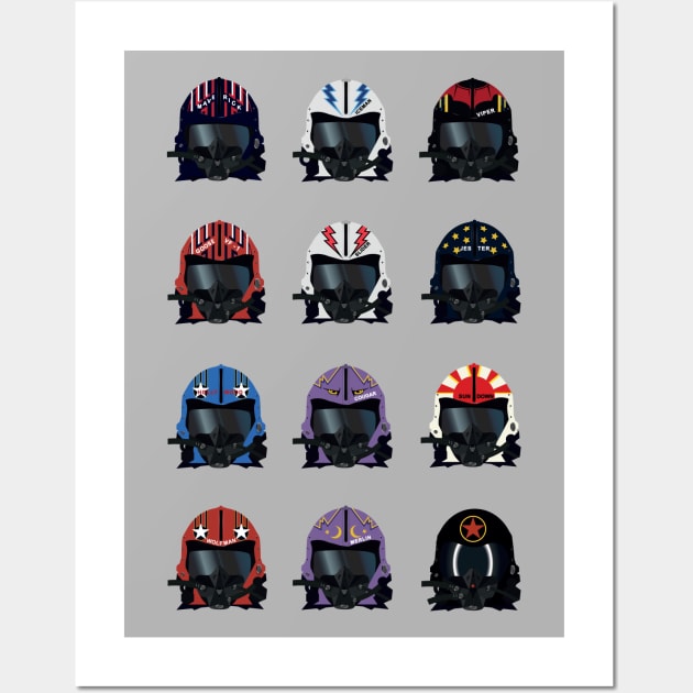 Top Gun helmets Wall Art by Chevsy